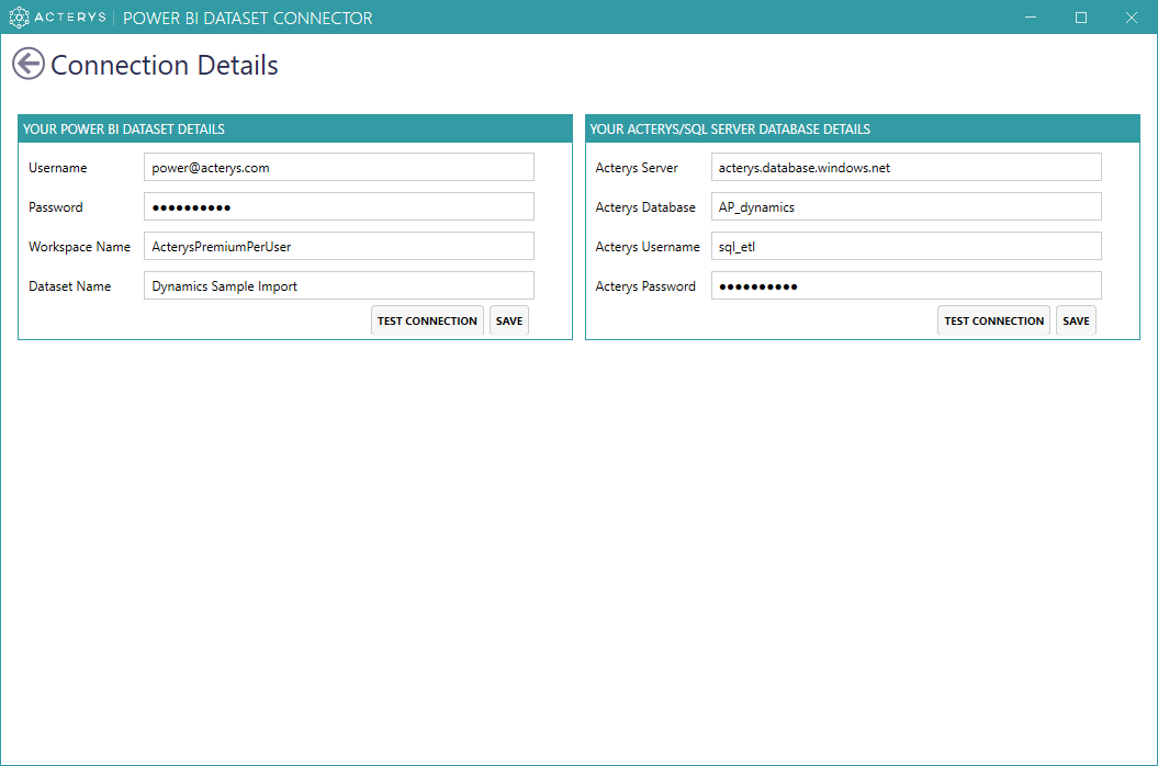 Power BI Sync Configuration